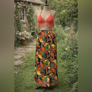 Abstract Boho Maxi Skirt